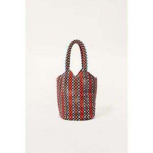 ZARA LIMITED EDITION STRIPED BEADED BUCKET BAG